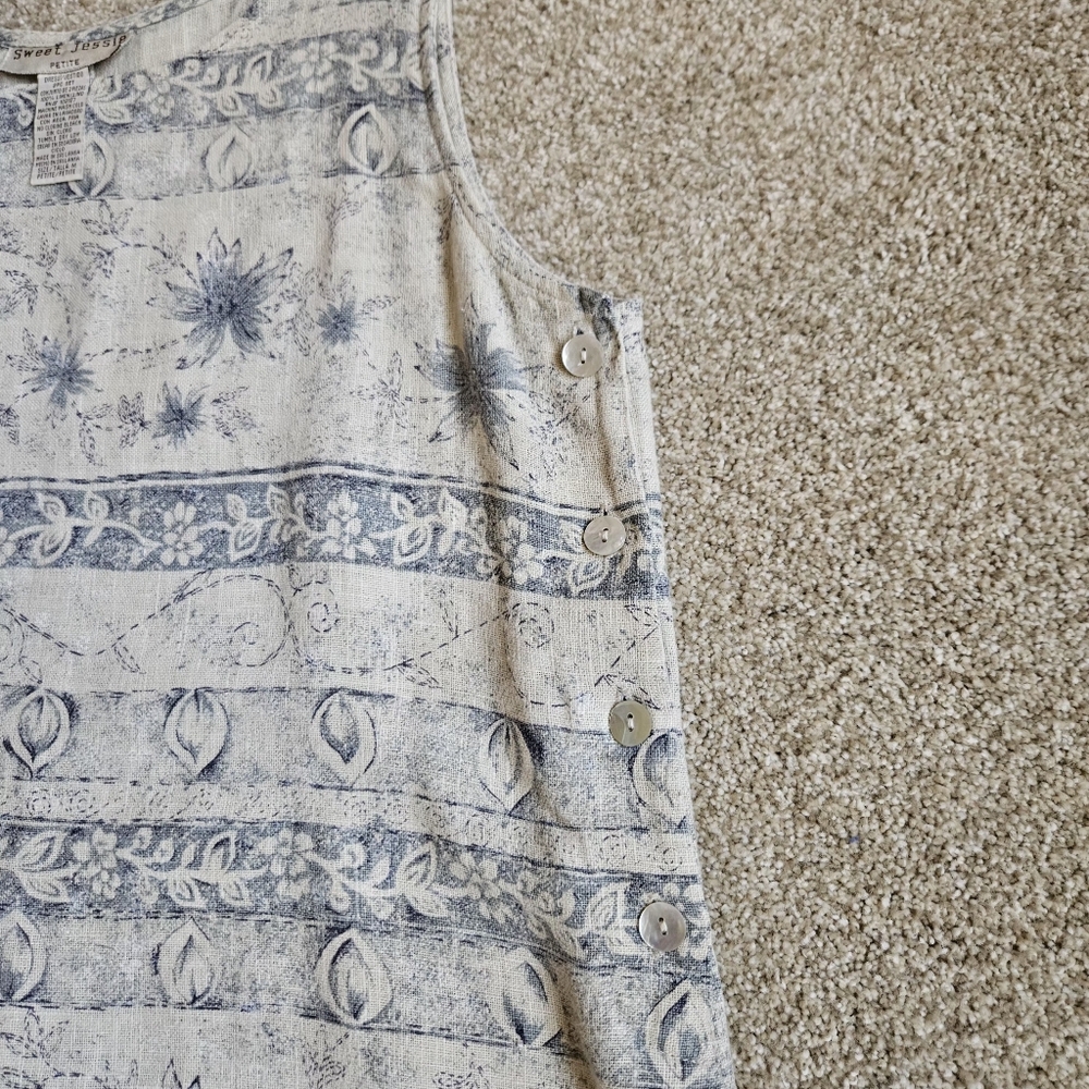 Sweet Jessie Size MP Blue and Cream Printed Two-Piece Women’s Dress Set - Picture 6 of 16